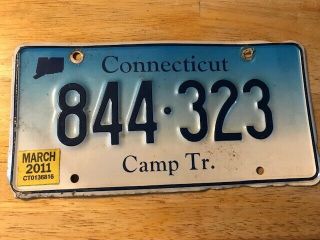 1x Single Ct Connecticut Constitution State License Plate Camp Tr.