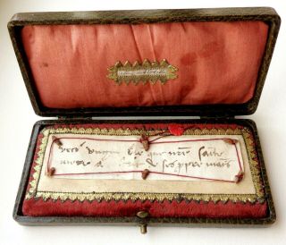 Rare Antique Reliquary Box W Authentic Hand Written Letter From Saint Colette