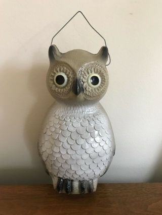 Vintage Halloween Blow Mold Owl Union Products Leominster Ma Plastic Mod Hanging
