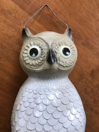 Vintage Halloween Blow Mold Owl Union Products Leominster MA Plastic Mod Hanging 4