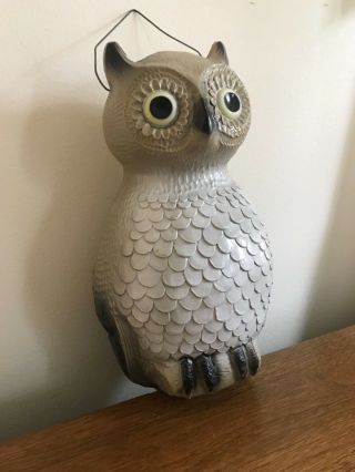 Vintage Halloween Blow Mold Owl Union Products Leominster MA Plastic Mod Hanging 6