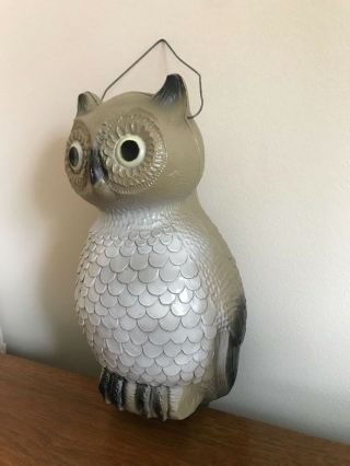 Vintage Halloween Blow Mold Owl Union Products Leominster MA Plastic Mod Hanging 7