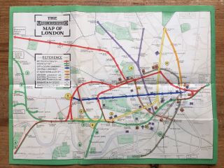 1911 London Underground Pocket Map - Extremely Rare & Early Unified Map