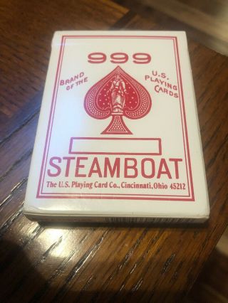 Vintage Steamboat 999 Red Playing Cards Never Opened