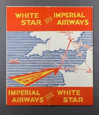 Imperial Airways & White Star Brochure & Airline Timetable 1931
