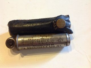 Vintage Schraders Balloon Tire Gauge 1923 Brooklyn Ny With Case