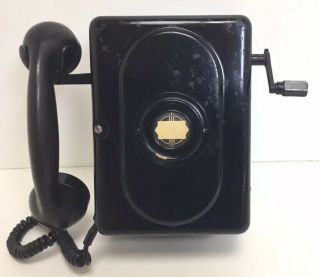 Rare 1930 ' s Art Deco Automatic Electric Monophone Hanging Wall Crank Phone 2