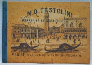 M.  Q.  Testolini Venice Italy Glassware & Mosaics Seller Souvenir Views 1890s