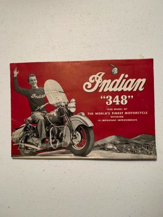 Vintage 1948 Indian Motorcycle Color Sales Brochure