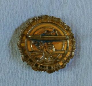 Vintage antique 1940 ' s Disney Pinocchio Jiminy cricket pin back badge 5