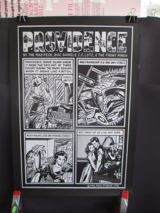 Mad Peck Studios Providence Rhode Island Comic Poster 16x23 1978 Noir Ri