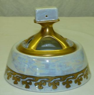 Antique Rs Germany 2 Pc Painted Porcelain Ashtray & Match Box Holder Art Nouveau