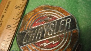 AD07 Chrysler Enamel Hood Emblem Vintage 1950 Metal Arts Co NY CHRYSLER ROYAL 2