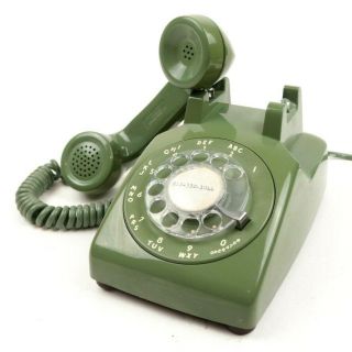 Bell Vintage Retro 60s Mid Century Green Avocado Rotary Dial Desktop Telephone