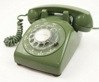 Bell Vintage Retro 60s Mid Century Green Avocado Rotary Dial Desktop Telephone 2