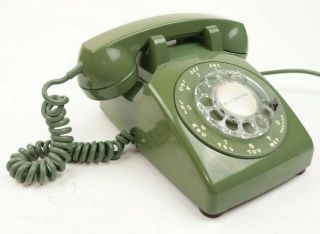 Bell Vintage Retro 60s Mid Century Green Avocado Rotary Dial Desktop Telephone 3