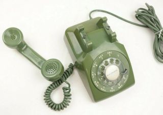 Bell Vintage Retro 60s Mid Century Green Avocado Rotary Dial Desktop Telephone 6