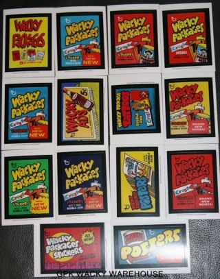 Wacky Packages Old School 4 Complete Wrappers Ads Stickers Set 14/14 White Back