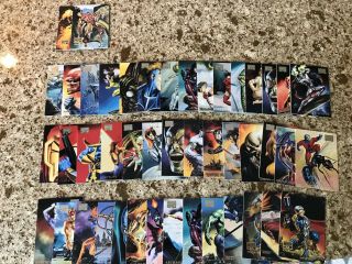 1996 Marvel Masterpieces Singles Listing - For List