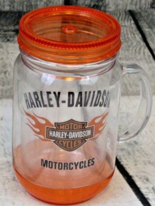 Harley Davidson Motorcycle Plastic Cup 6.  5 " Tall