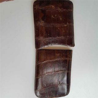 Antique/Vintage Crocodile Skin Leather Cigar Case/Pouch 3