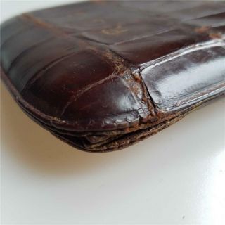 Antique/Vintage Crocodile Skin Leather Cigar Case/Pouch 4