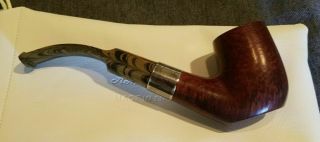 218 Ashton Oak (xxx) Pipe W/sterling Silver Band & Special Stem 2018 With Pouch