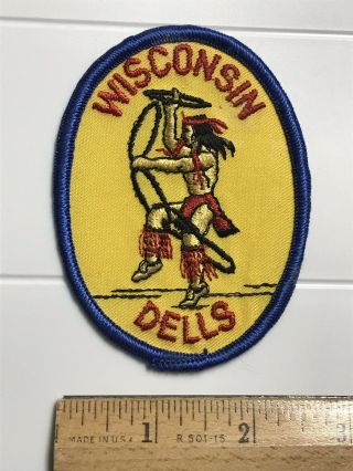Wisconsin Dells Native American Indian Dancer Souvenir Embroidered Patch Badge