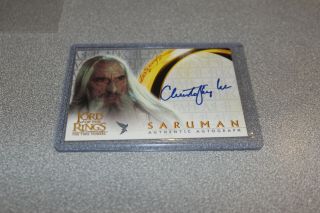 Lotr Lord Of The Rings Two Towers Christopher Lee Saruman Autographed Card