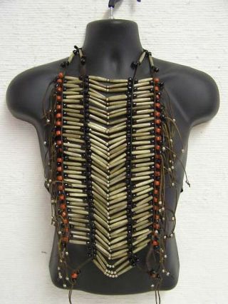 Hand Crafted Native American Style Regalia Hairpipe Antique/red Breastplate