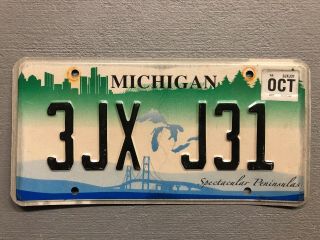 Vintage Michigan License Plate Spectacular Peninsulas Embossed 3jx - J31 2009