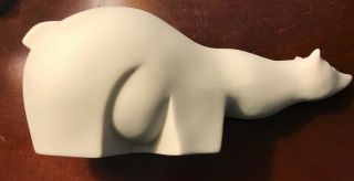 Polar Bear Figurine Sascha Brastoff California Pottery White Bisque Mid Century 4