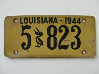 1944 Louisiana Car License Plate Fiberboard Rare