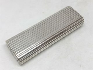 Auth CARTIER Silver - Plated Godron Striped Oval Lighter Silver (19805) 3