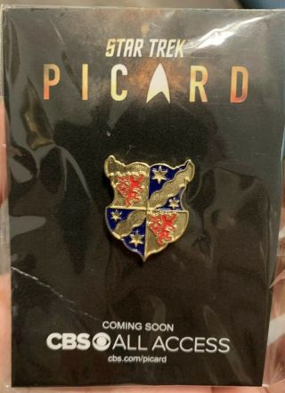 Sdcc 2019 Comic Con Star Trek Universe Picard Exclusive Picard Family Crest Pin