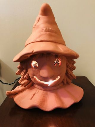 Terra Cotta Scarecrow Lantern Light Halloween Wizard Of Oz Jack O Lantern