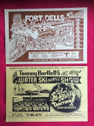 Wisconsin Dells Tommy Bartlett Water Ski Thrill Show Fort Dells Giant Post Cards