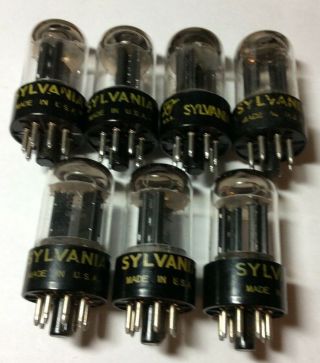(7) Sylvania Made Test 6sn7gtb Twin Triode Audio Tubes