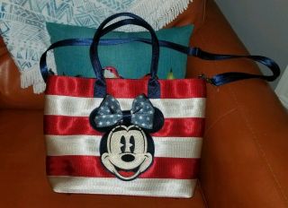 Nwt Disney Parks Harveys Mickey And Minnie Mouse Americana Streamline Tote Bag