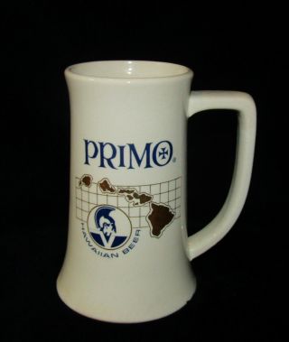 Hawaii Vintage Ceramic Primo Hawaiian Beer Tankard Mug Barware 6 " Tall