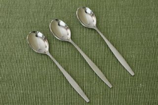 Klm Royal Dutch Airlines Sola Stainless 3 Demitasse Spoons 4 3/8 "