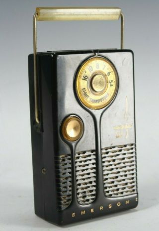 Vintage Emerson 888 Vanguard Model Pocket Transistor Am Radio