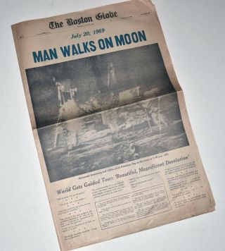 BOSTON GLOBE July 20,  1969 Apollo11,  Moon Landing,  color 2