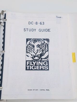 Flying Tigers Dc8 - 63 - F Study Guide Second Officer Control Panel - 1971