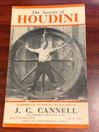 The Secrets Of Houdini Magic Advertising Handbill J.  C.  Cannell Magician