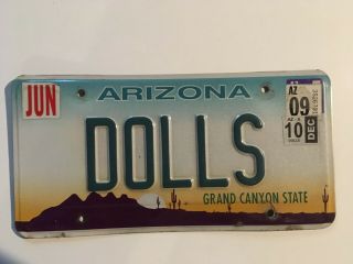Vanity License Plate Dolls Barbie Doll Collector Antique Collectible Arizona