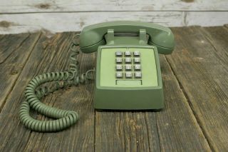 Vintage Western Electric Green Push Button Telephone 2500dm Bell System Desktop