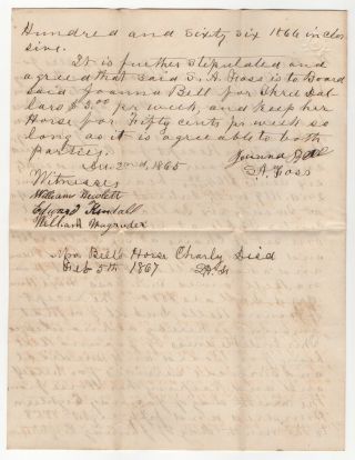 1865 Alanson Moremen Foss Scripted Document Signed Louisville Ky Joanna Bell