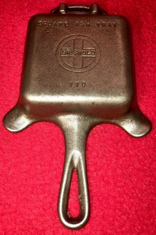 Griswold Cast Iron 770 Square Ashtray Skillet 2
