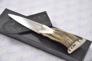 Carbon Steel Crown Stag Horn Handle Sgian Dubh Made In Sheffield England